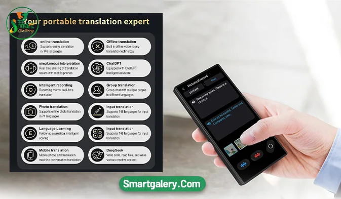 مترجم هوشمند صوتی و تصویری S35 AI Translator با پشتیبانی از ChatGPT | نسخه اورجینال