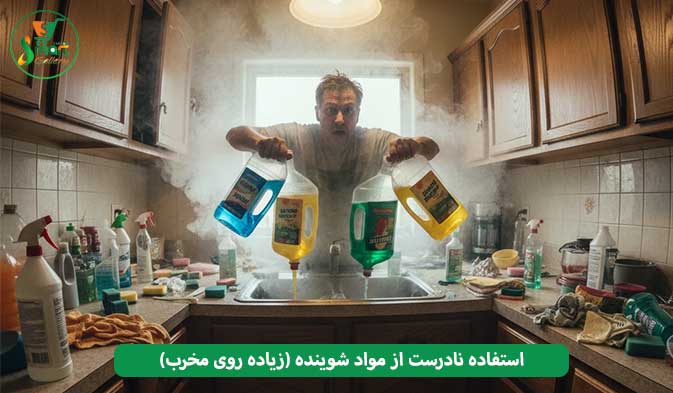 استفاده نادرست از مواد شوینده ( زیاده روی مخرب )
